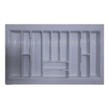 Cubiertero Organizador Plastico 86 X 54 Cajon De Cocina Gris