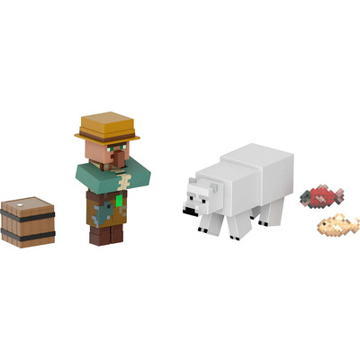 Figuras Pescador Y Oso Polar Pixelado 6+ Minecraft | MercadoLibre