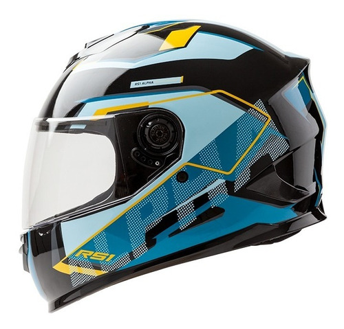 Casco Para Moto Integral Hawk Rs1f Alpha Celeste En Teomotos