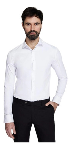 Camisa Slim Fit Tipo Calidad Moda Casual Formal Liso