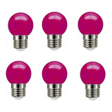 Kit 6 Lâmpadas Bolinha Led 1,5w G45 E27 Decoração Colorida