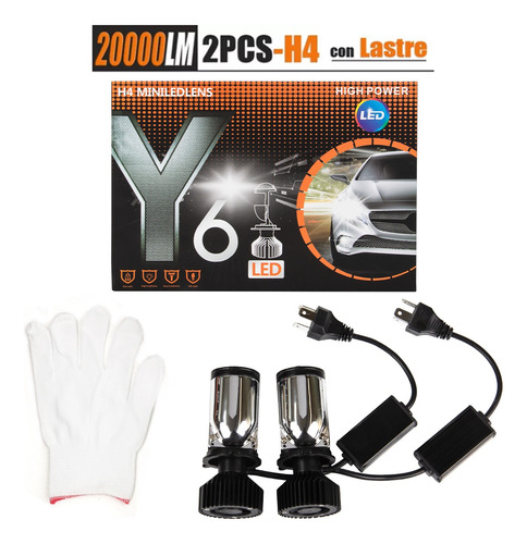 Focos Led H4/9003/hb2 Lupa Alta Y Baja Auto Motocicleta