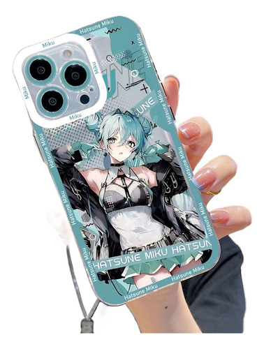 Funda De Teléfono Kawaii Hatsunes Mikuos Para iPhone 15, 14,