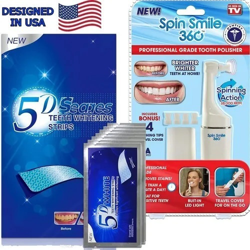 Kit Blanqueador Dental 7 Tiras Gel + Pulidor Limpiador Dient