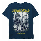 Jurassic World Dominion Raptor Camiseta Para Niños, Azul