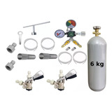 Kit Extração Para Chopp Regulador 2 Vias Cilindro Co2 6kg 