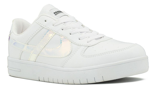 Tenis Para Dama Panam Blanco Plata 22-26 Deportivo Casuales 