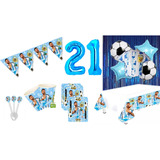 Kit Decoracion Messi Futbol Argentina X10 +bouquet + Numero