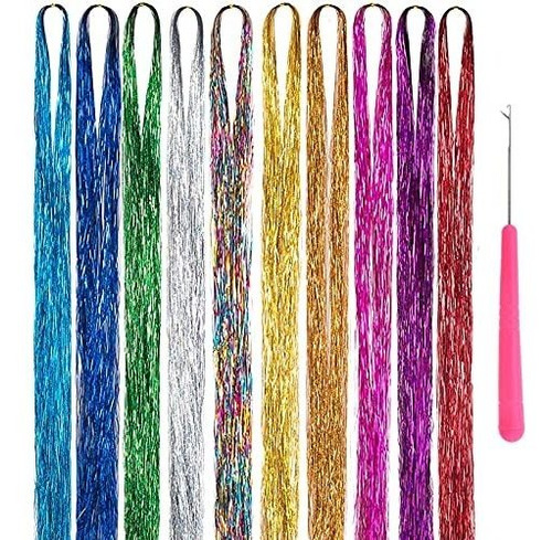 Lingse 44 Colorido Tinsel 2600 Strands Hair Glitter Hair Spa