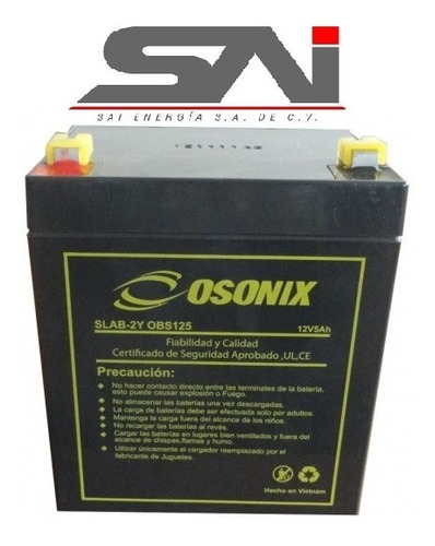 Batería Sellada Osonix 12v 5ah 10 Pzs