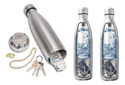 Botella De Agua De Acero Segura Oculta Secreta Con 2 Cajas D