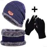 Gorro E Luva Touch + Cachecol Frio Super Quente Kit Neve 