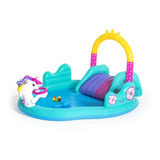 Pileta Con Tobogan Inflable Unicornios Bestway 53097 220 Lt