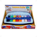 Brinquedo Musical Xilofone E Piano C Baqueta Infantil C Som Cor Azul