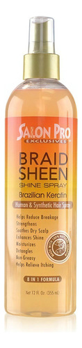 Salon Pro Spray Brillo Para Trenza Africana,extension 355 Ml Color Brazilian Keratin