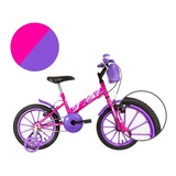 Bicicleta Ultra Kids Feminina Aro 16 Rosa E Lilas