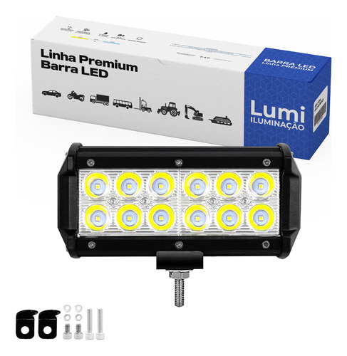 Par Refletor Holofote Luminaria Barra 36w Farol Cor Da Carcaça Preto Cor Da Luz Branco Frio 12v/60v Bivolt