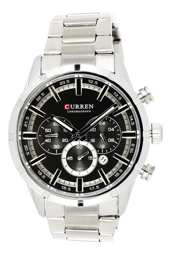 Reloj Para Hombre Curren 8355-2 Cronografo Color De La Correa Plateado