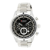 Reloj Para Hombre Curren 8355-2 Cronografo Color De La Correa Plateado