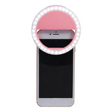 Aro Anillo De Luz Led Celular Tablet Fotos Selfie Recargable Color Rosa