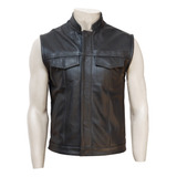 Campera Moto Chaleco De Cuero Legend Liam Leather 