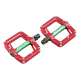 Pedales Bicicleta Gub Aluminio Verde Rojo Mtb Plataforma 