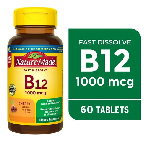 Metilcobalamina Vitamina B12 1000 Mcg 60 Caps Eg Bb0