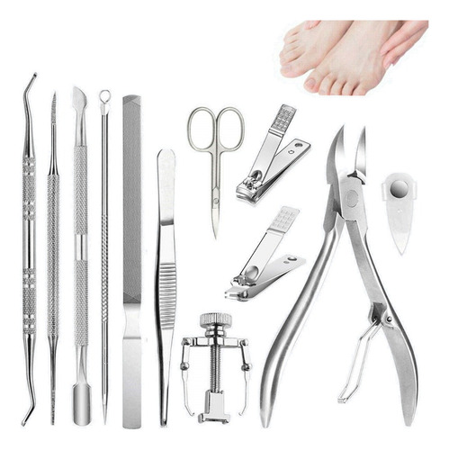 Pedicura, Podología Y Uñas Encarnada Kit D 12 Herramientas