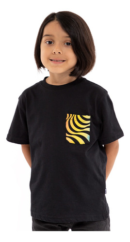 Polera Infantil Spitfire Trippy Swirl Con Bolsillo Negro