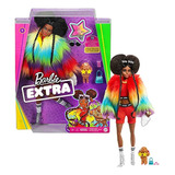   Muñeca Extra N. ° 1 Con Abrigo Peludo De Arcoiris