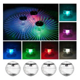 4pcs Rgb Mudança De Cor Flutuante Solar Piscina Luzes A