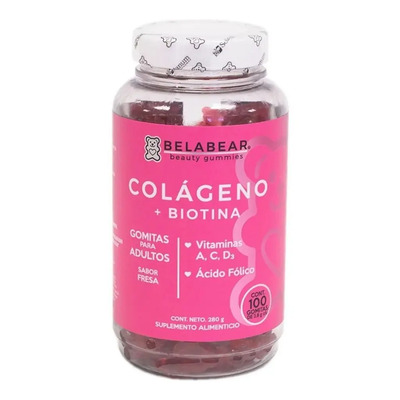 Belabear Colágeno + Biotina 100gomitas Fresa Solanum Sfn | Envío gratis