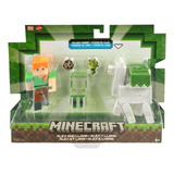 Set Figura De Acción 2 Minecraft  Alex Y Llama 8cm De Mattel