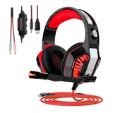 Headset Gamer Knup Kp-491 Pc, Ps4, X-box One - Led Vermelho