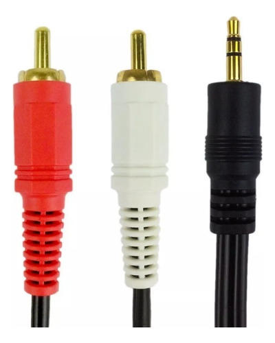 Cable Adaptador Auxiliar 1 Plug A 2 Rca Audio Macho 1.8mts