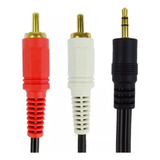 Cable Adaptador Auxiliar 1 Plug A 2 Rca Audio Macho 1.8mts