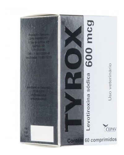 Tyrox 600 Mcg- 60 Comp Cepav Repositor Hormonal Cães