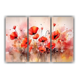 3 Canvas Expresionista Ramo Colores Vibrante 60x40cm