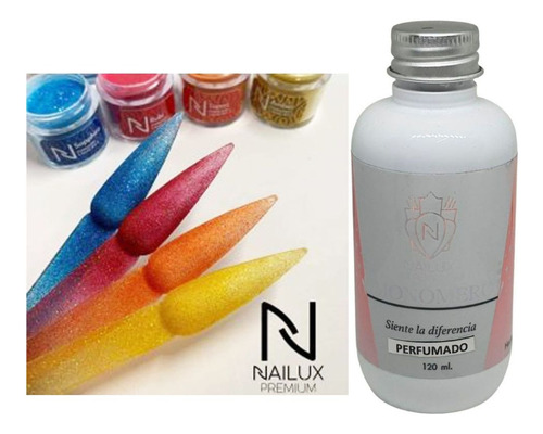 Pack Nailux Polimero Liquid Art2(4u)+monomero Perfumado 120m