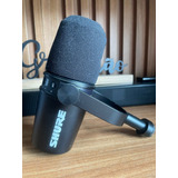 Microfone Shure Mv7 Dinâmico  Unidirecional Preto Pouco Uso