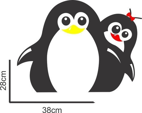 Adesivo Decorativo Para Geladeira Casal Pinguim 