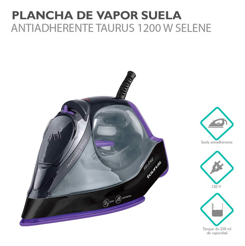 Plancha De Vapor  Suela Antiadherente Taurus 1200w Selene