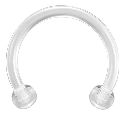 4 Peças Piercing Ferradura Bioflex Retentor Transparente 8mm