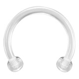 4 Peças Piercing Ferradura Bioflex Retentor Transparente 8mm