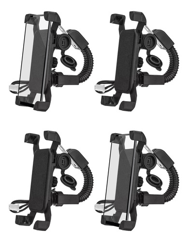 5pz Soporte Base Para Celular Moto Bici Cargador Universal 