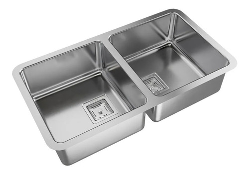 Pileta Bacha Cocina Doble Johnson Quadra Q76 Acero Inox Cta