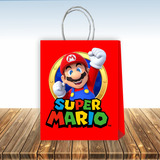 Pack 6 Bolsas De Papel Sorpresa Cumpleaños Mario Bros #d2