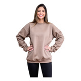 Blusa Moletom De Frio Feminina Lisa  Gola Careca Promoção!