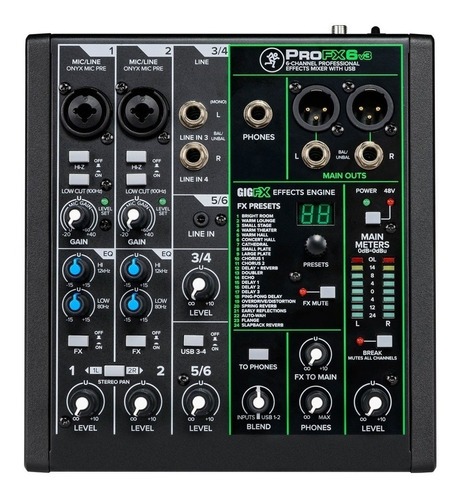 Mackie Pro Fx6 V3 Mixer 6 Canales Usb Efectos