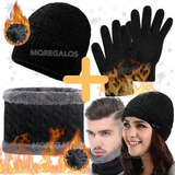 Kit De Invierno Guantes Magicos Gorro Cuello Peluche Unisex